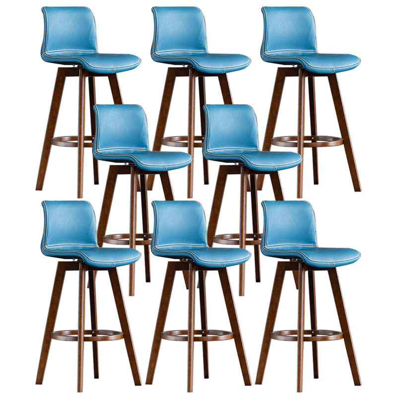 Contemporary Home Low Back Stool Matte Finish Leather Barstool