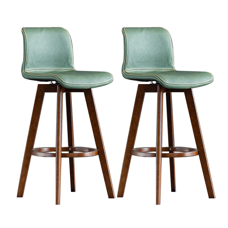Contemporary Home Low Back Stool Matte Finish Leather Barstool