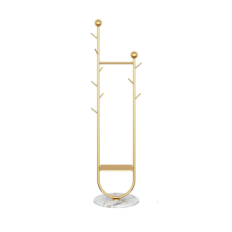 Modern Metal Hall Stand Hanging Rail Storage Shelving and Hooks Entryway Kit