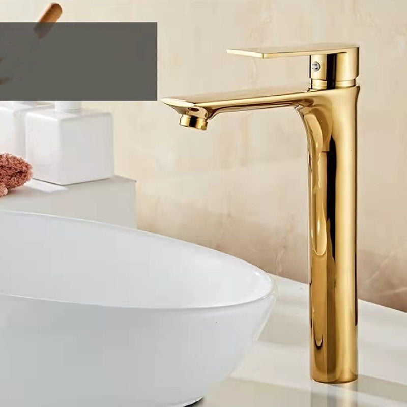 Modern Style Vessel Sink Faucet Lever Handle Copper Low Arc Vessel Faucet