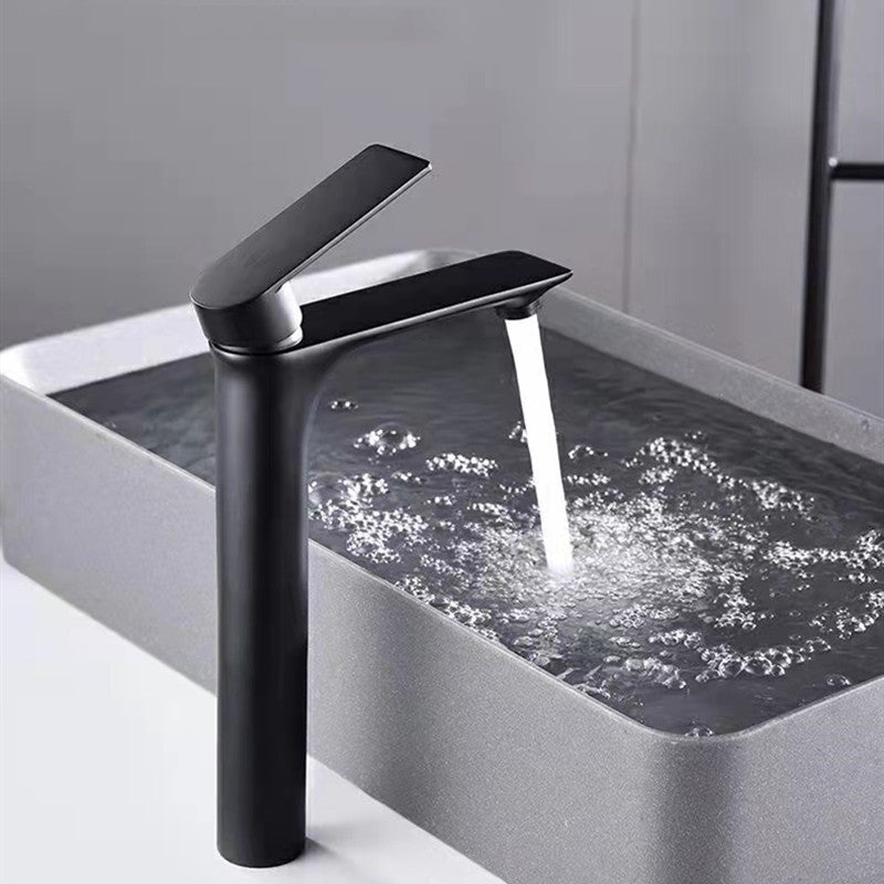 Modern Style Vessel Sink Faucet Lever Handle Copper Low Arc Vessel Faucet