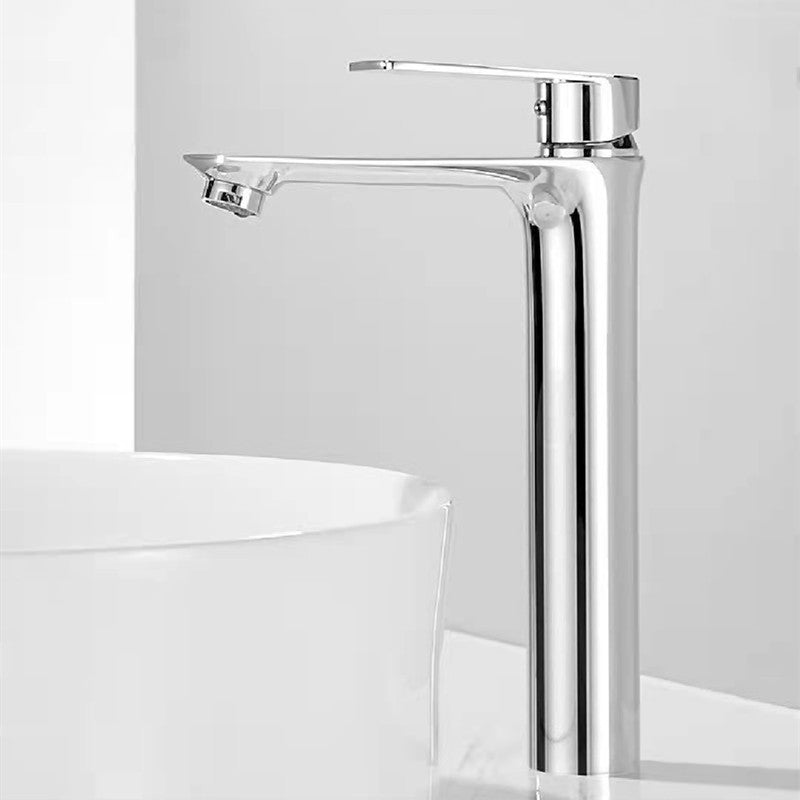 Modern Style Vessel Sink Faucet Lever Handle Copper Low Arc Vessel Faucet