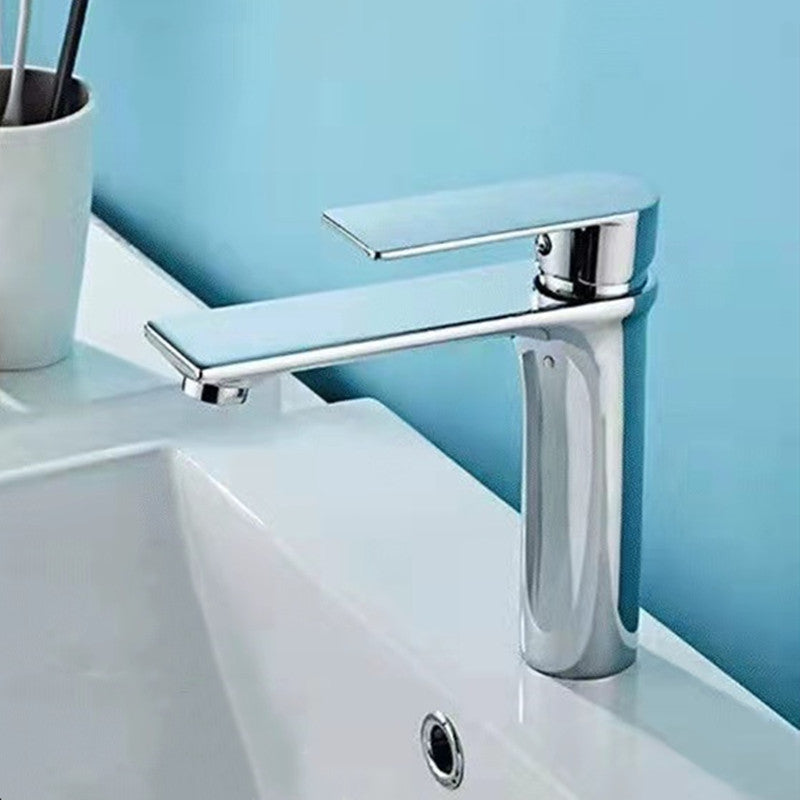 Modern Style Vessel Sink Faucet Lever Handle Copper Low Arc Vessel Faucet