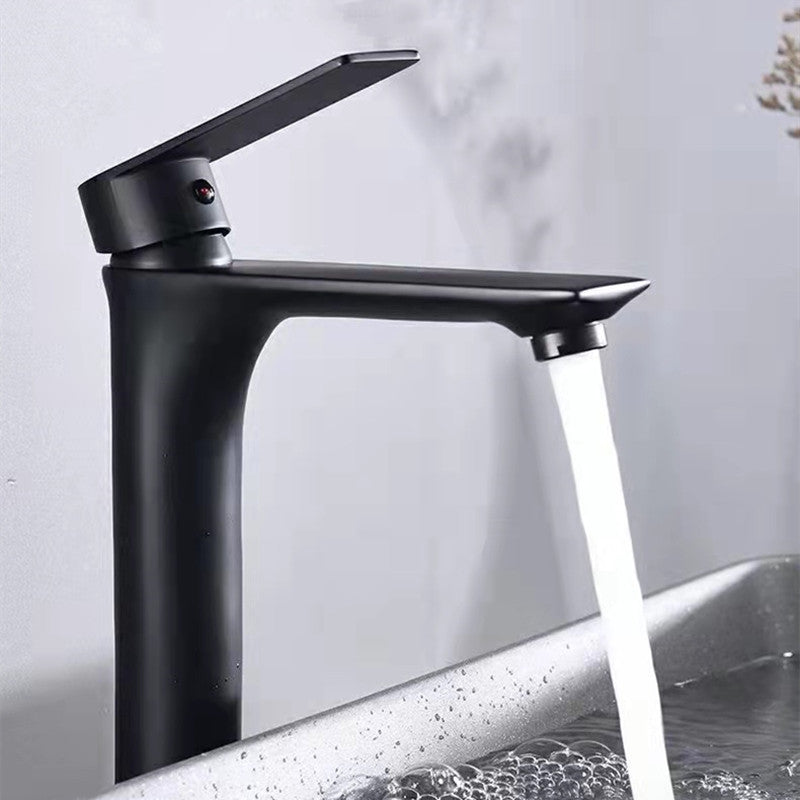 Modern Style Vessel Sink Faucet Lever Handle Copper Low Arc Vessel Faucet