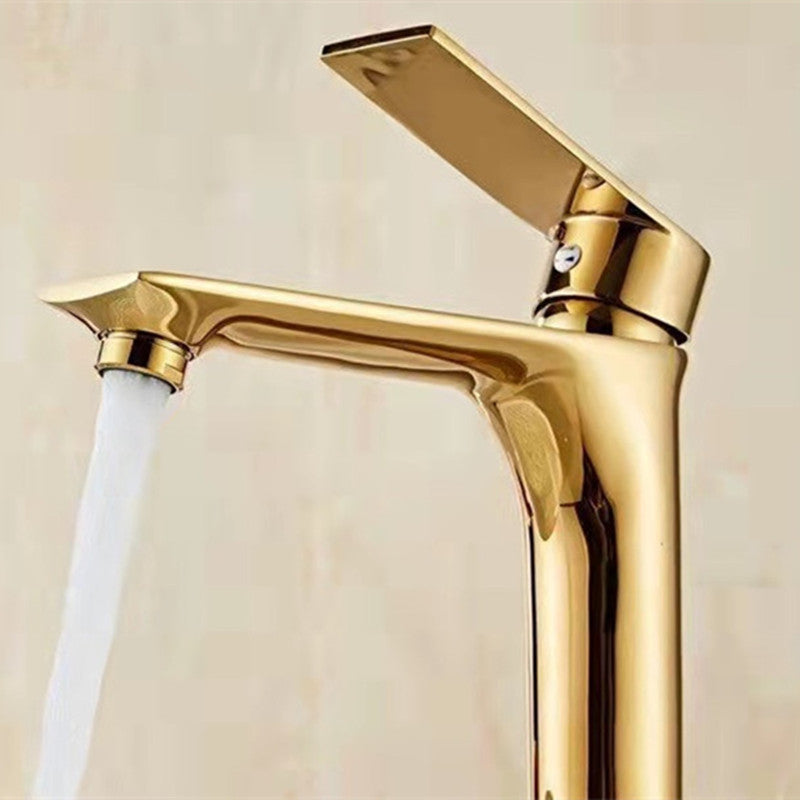 Modern Style Vessel Sink Faucet Lever Handle Copper Low Arc Vessel Faucet
