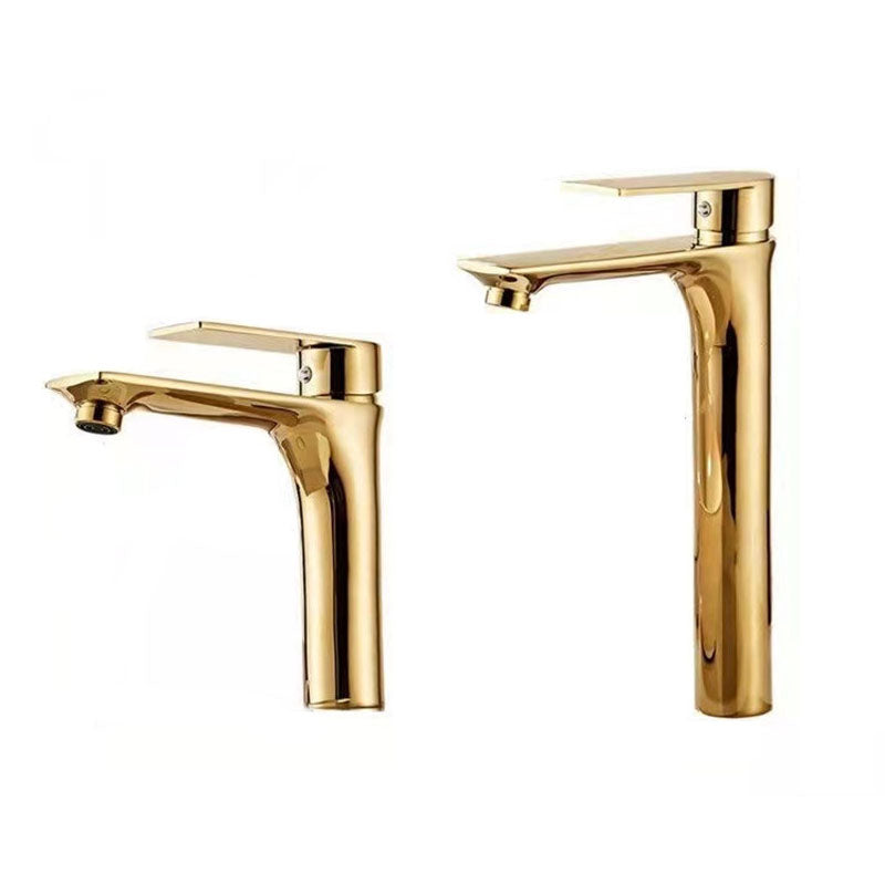 Modern Style Vessel Sink Faucet Lever Handle Copper Low Arc Vessel Faucet