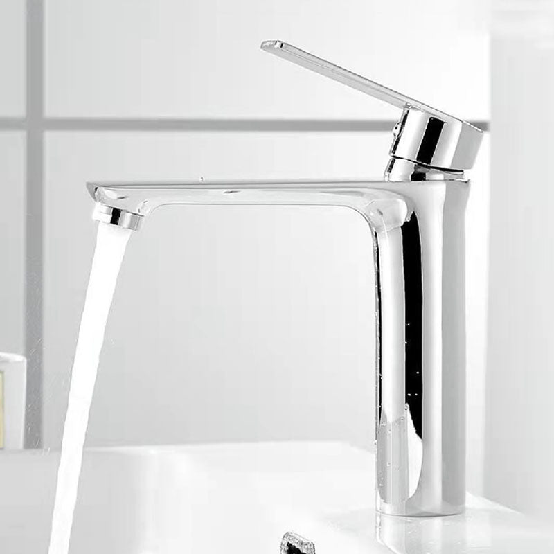 Modern Style Vessel Sink Faucet Lever Handle Copper Low Arc Vessel Faucet