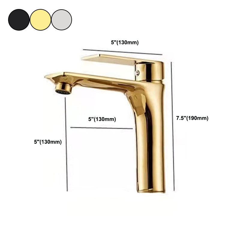 Modern Style Vessel Sink Faucet Lever Handle Copper Low Arc Vessel Faucet