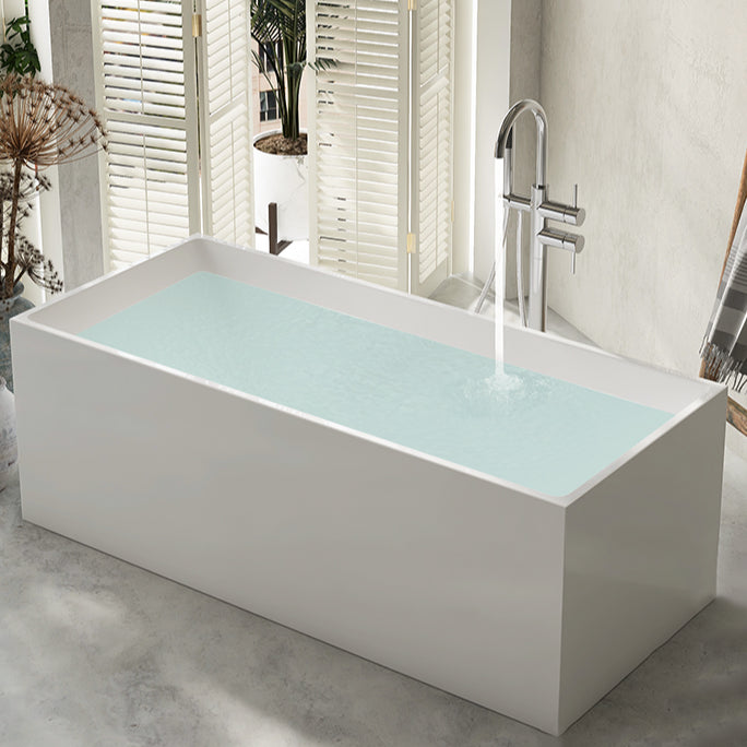 Modern Rectangular Tub Acrylic  Freestanding Bathtub for Home