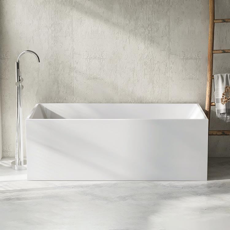 Modern Rectangular Tub Acrylic  Freestanding Bathtub for Home