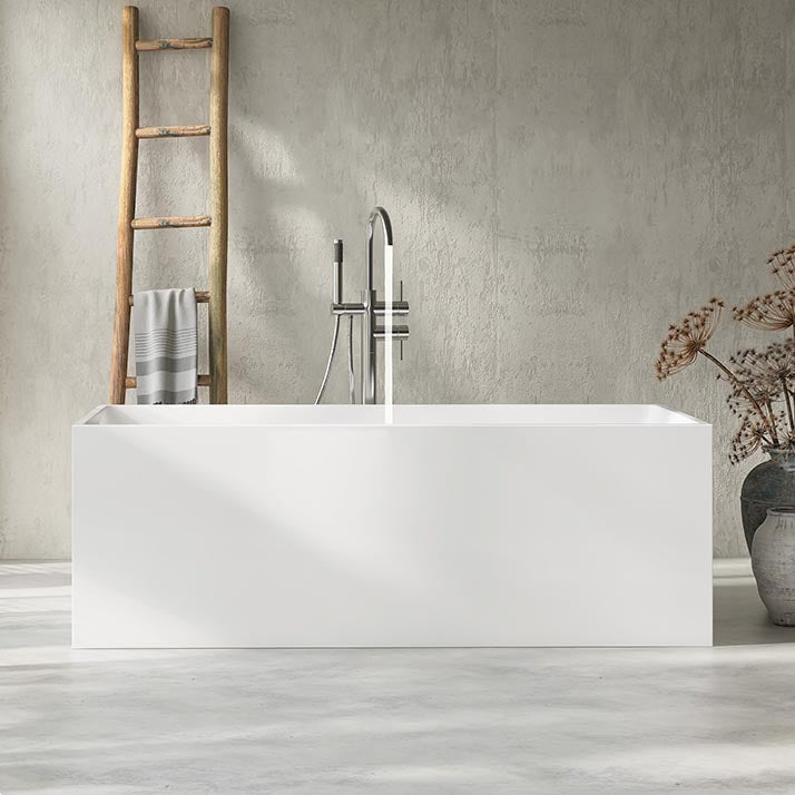 Modern Rectangular Tub Acrylic  Freestanding Bathtub for Home