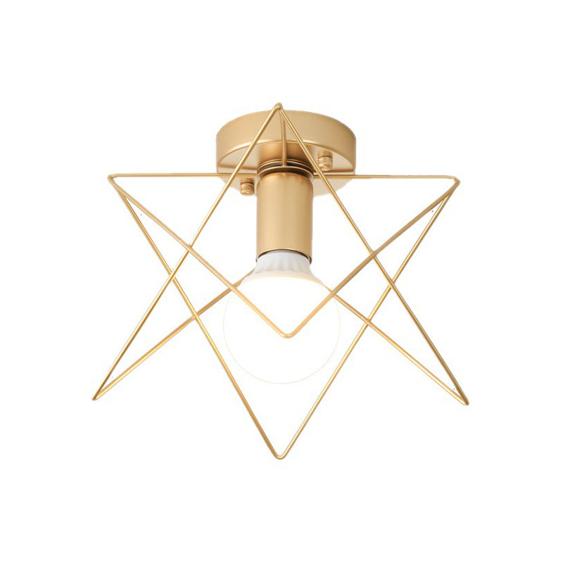 Contemporary Single Golden Flush Mount Lighting Metallic Ceiling Light for Bedroom