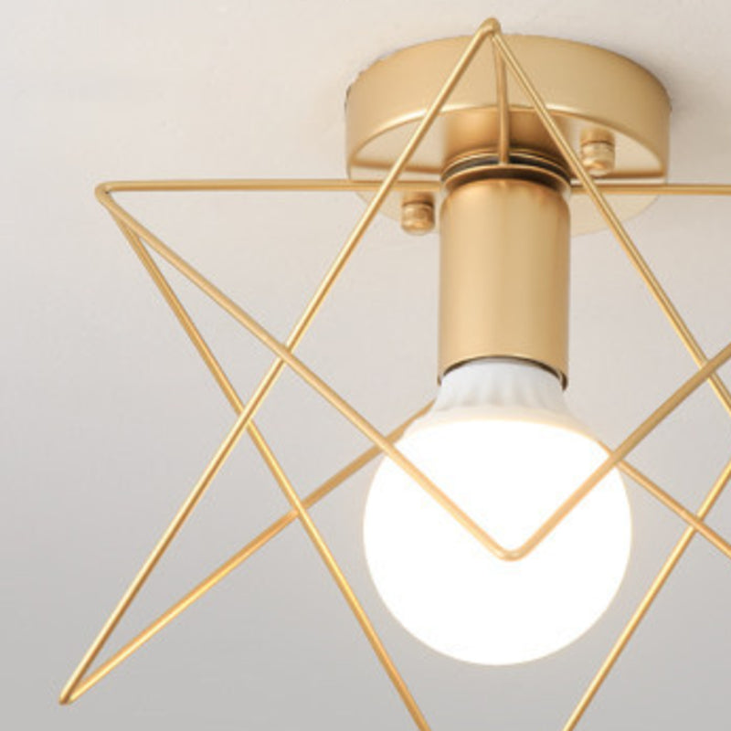 Contemporary Single Golden Flush Mount Lighting Metallic Ceiling Light for Bedroom
