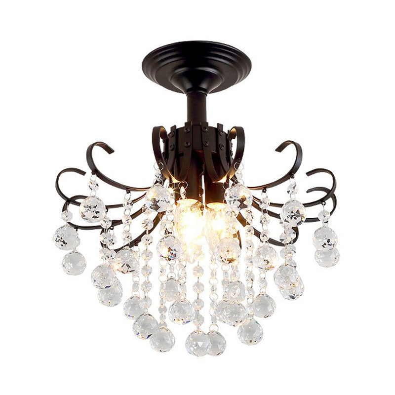 Modern Crystal Ceiling Light Household Flush Mount Light Fixture for Bedroom