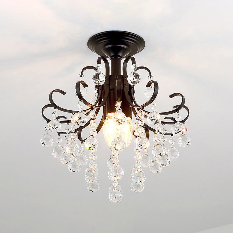 Modern Crystal Ceiling Light Household Flush Mount Light Fixture for Bedroom