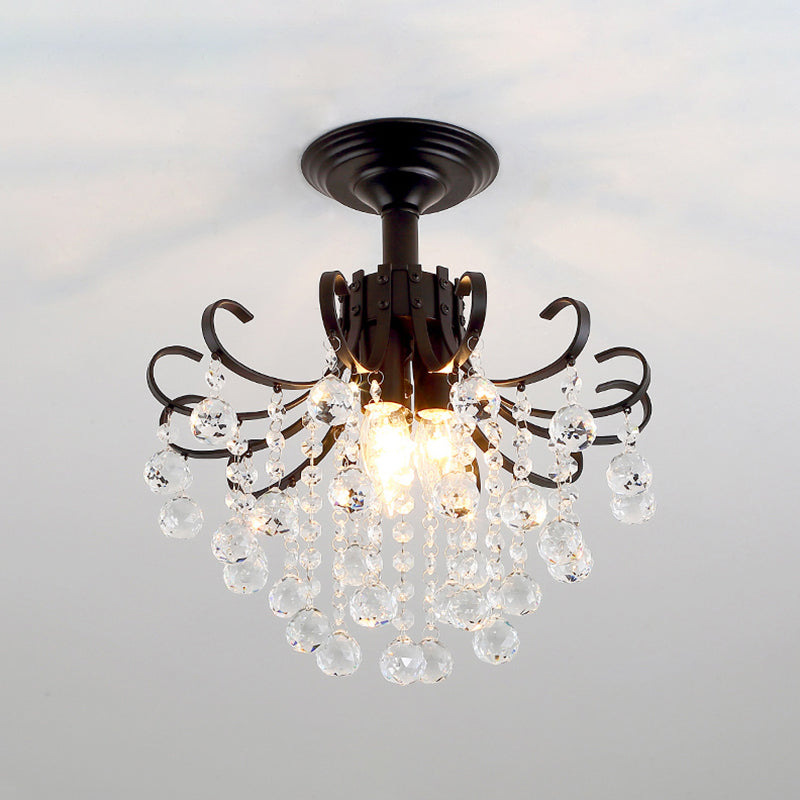 Modern Crystal Ceiling Light Household Flush Mount Light Fixture for Bedroom