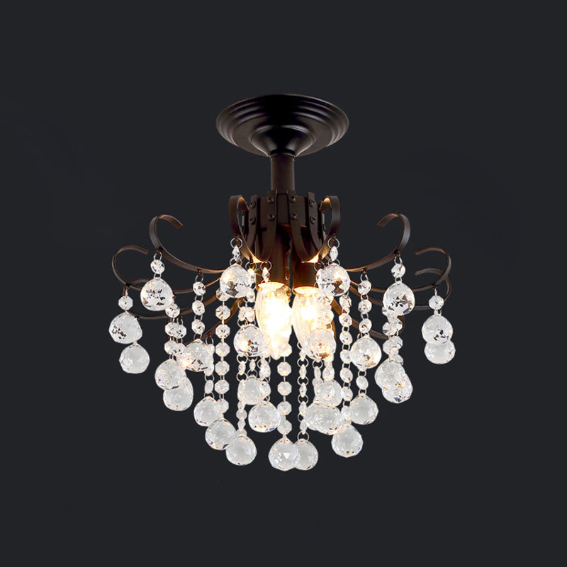 Modern Crystal Ceiling Light Household Flush Mount Light Fixture for Bedroom