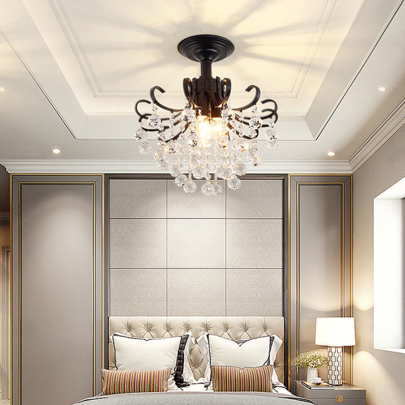 Modern Crystal Ceiling Light Household Flush Mount Light Fixture for Bedroom