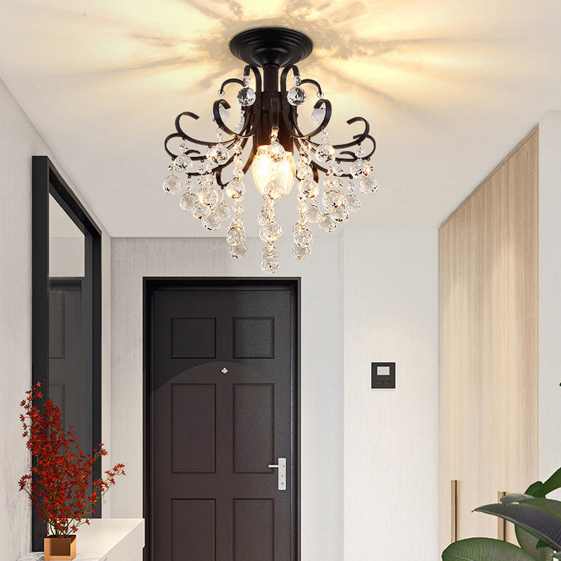 Modern Crystal Ceiling Light Household Flush Mount Light Fixture for Bedroom