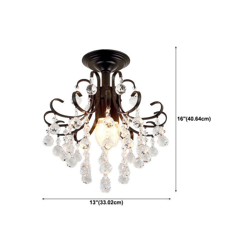 Modern Crystal Ceiling Light Household Flush Mount Light Fixture for Bedroom