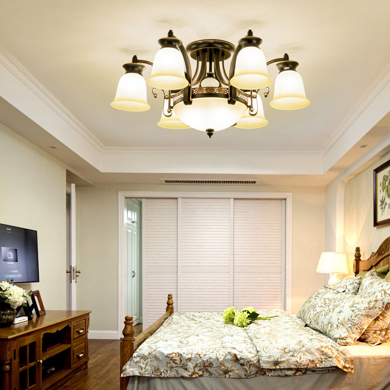 Modern Style Cup Shape Flush Mount Glass Ceiling Light for Living Room