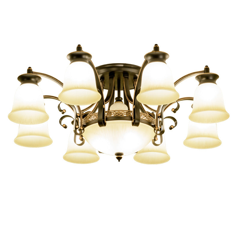 Modern Style Cup Shape Flush Mount Glass Ceiling Light for Living Room