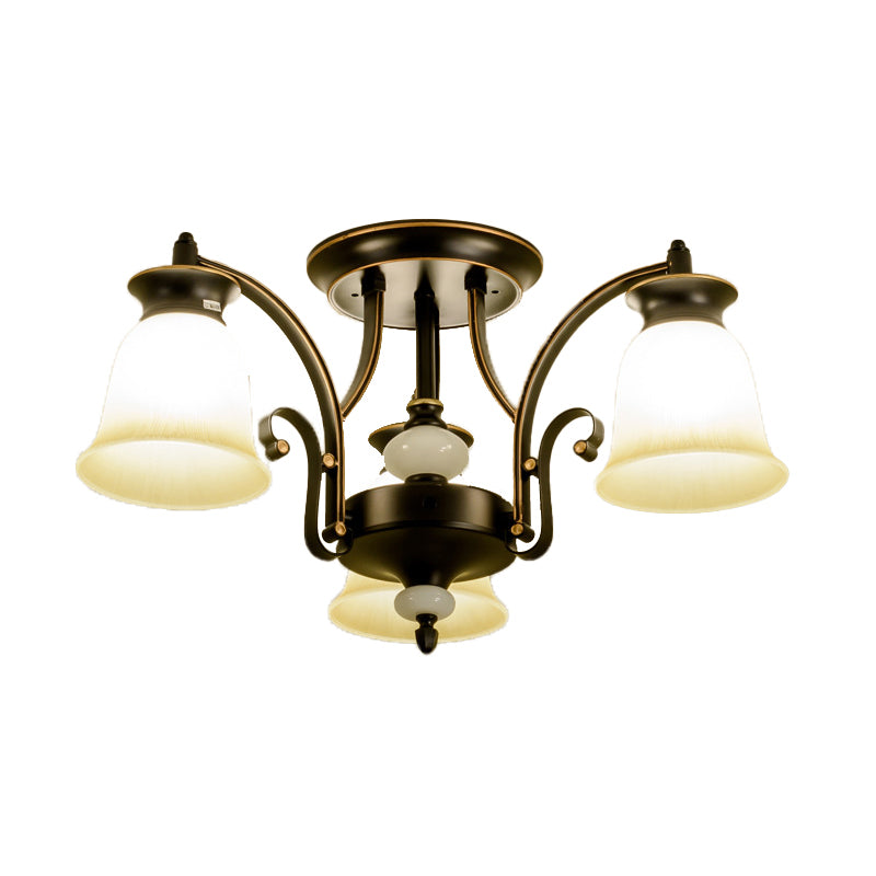 Modern Style Cup Shape Flush Mount Glass Ceiling Light for Living Room