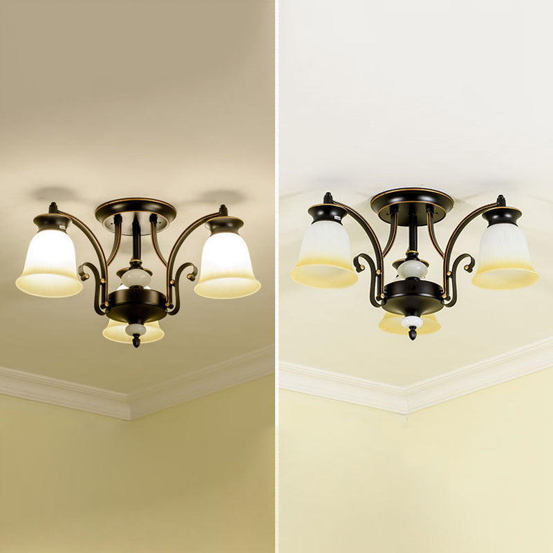 Modern Style Cup Shape Flush Mount Glass Ceiling Light for Living Room