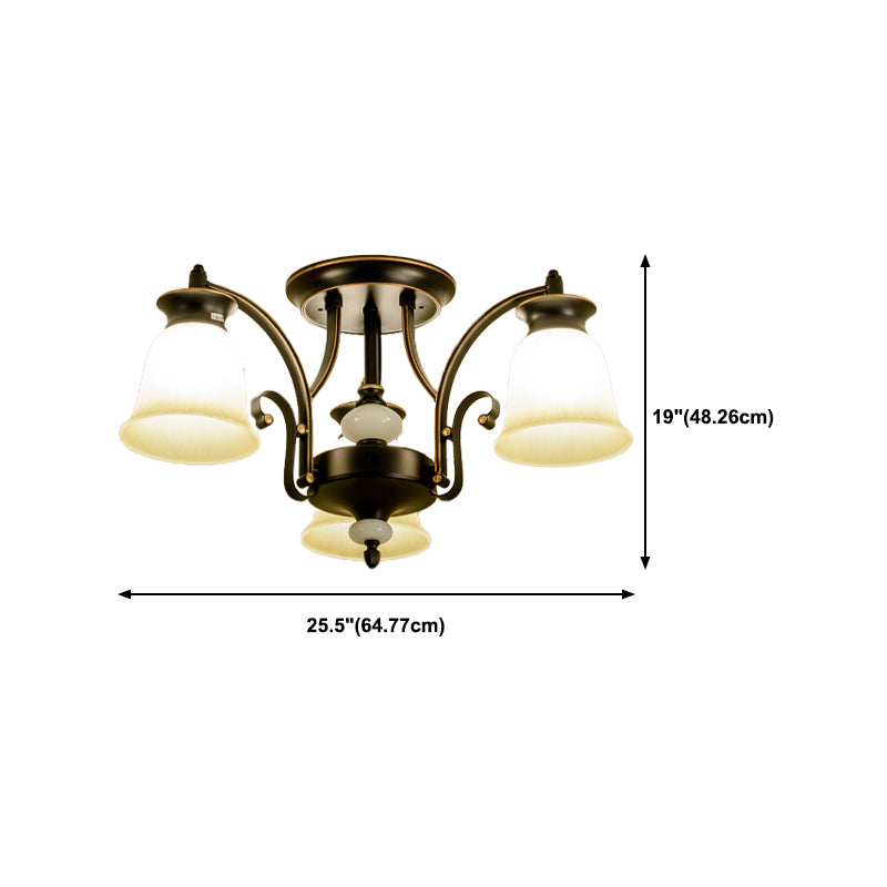 Modern Style Cup Shape Flush Mount Glass Ceiling Light for Living Room