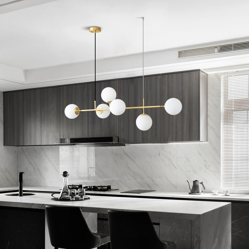 Modern Style Ball Shape Island Pendants Glass Pendant Lights for Living Room