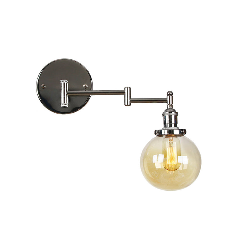 Adjustable Industrial Sconce Light Glass 1-Light Sconce Light Fixture