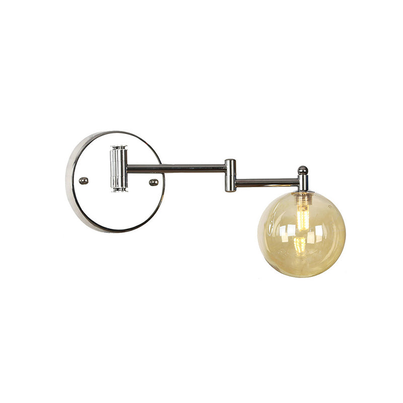 Adjustable Industrial Globe Sconce Glass 1-Light Sconce Light
