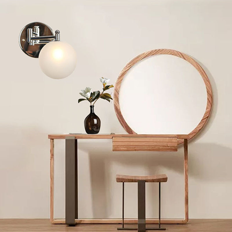 Adjustable Industrial Globe Sconce Glass 1-Light Sconce Light
