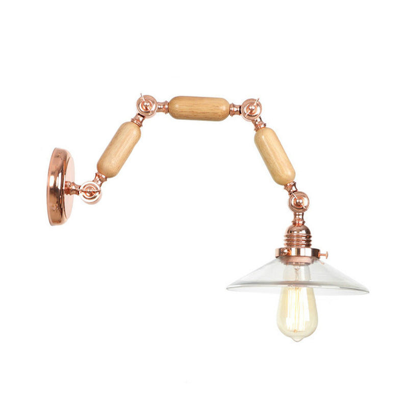 Adjustable Industrial Wall Light Glass 1-Light Wall Light Fixture
