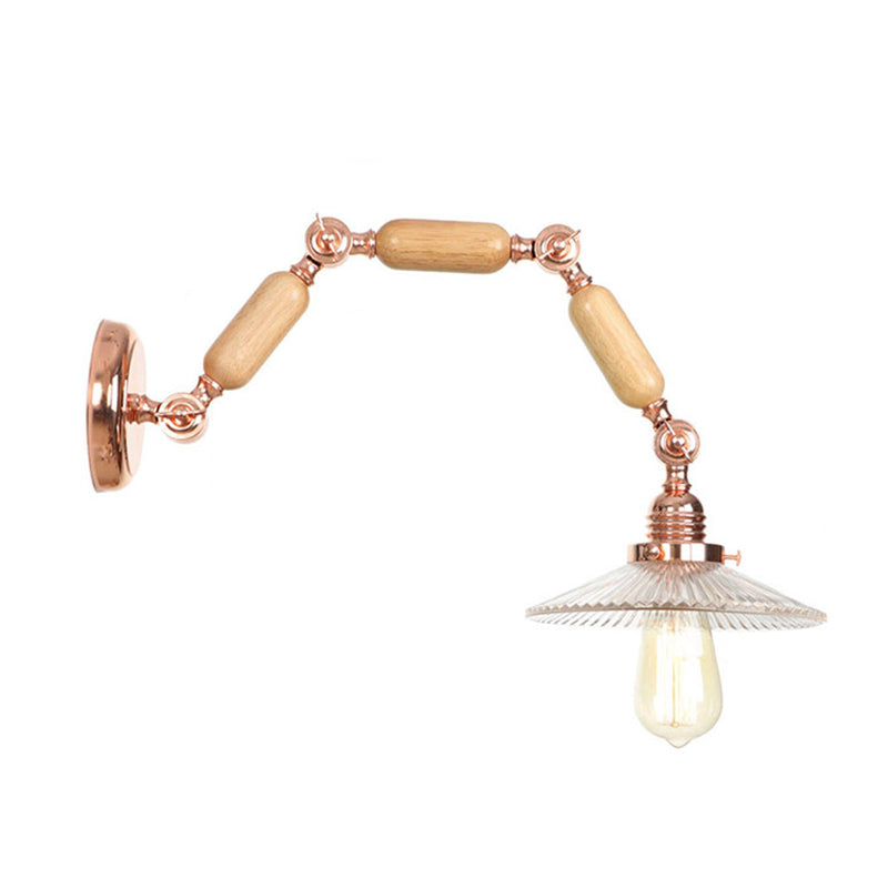 Adjustable Industrial Wall Light Glass 1-Light Wall Light Fixture