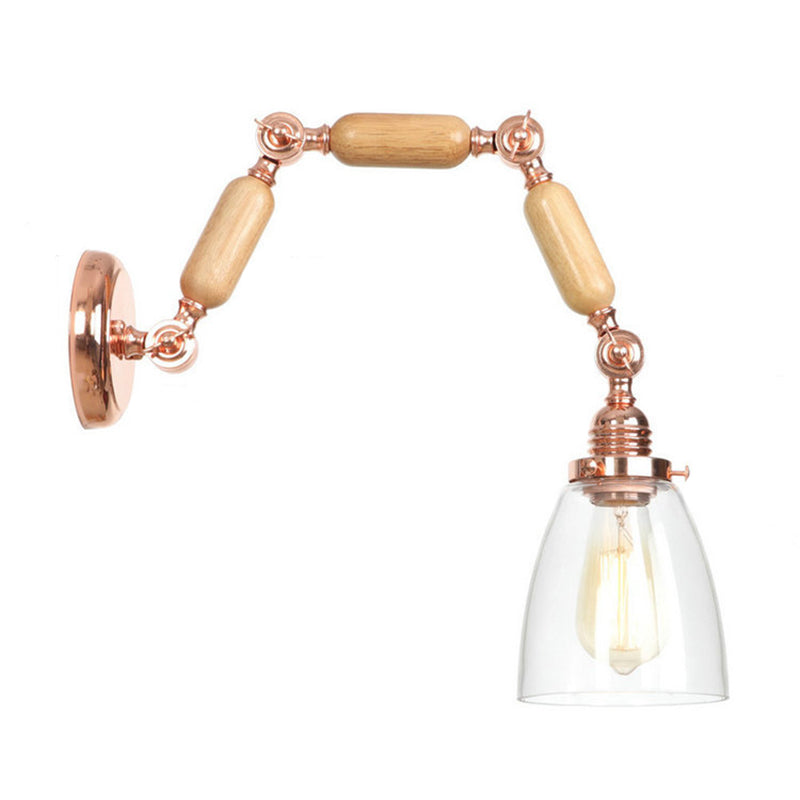 Adjustable Industrial Wall Light Glass 1-Light Wall Light Fixture