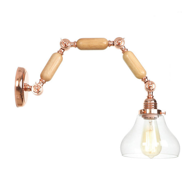 Adjustable Industrial Wall Light Glass 1-Light Wall Light Fixture
