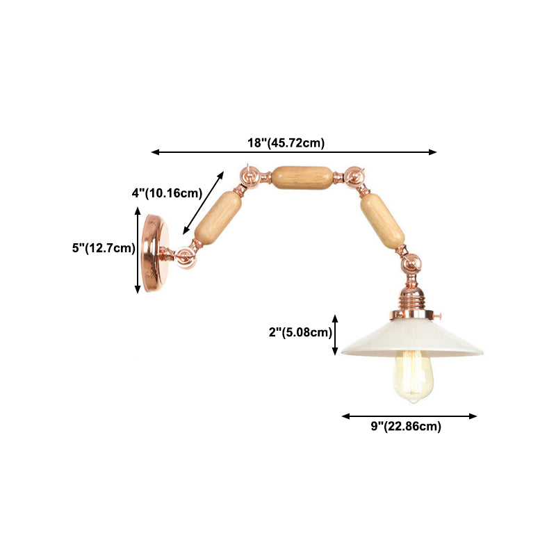 Adjustable Industrial Wall Light Glass 1-Light Wall Light Fixture