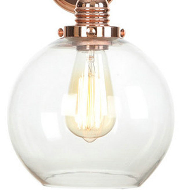Adjustable Industrial Wall Light Fixture Glass 1-Light Wall Light