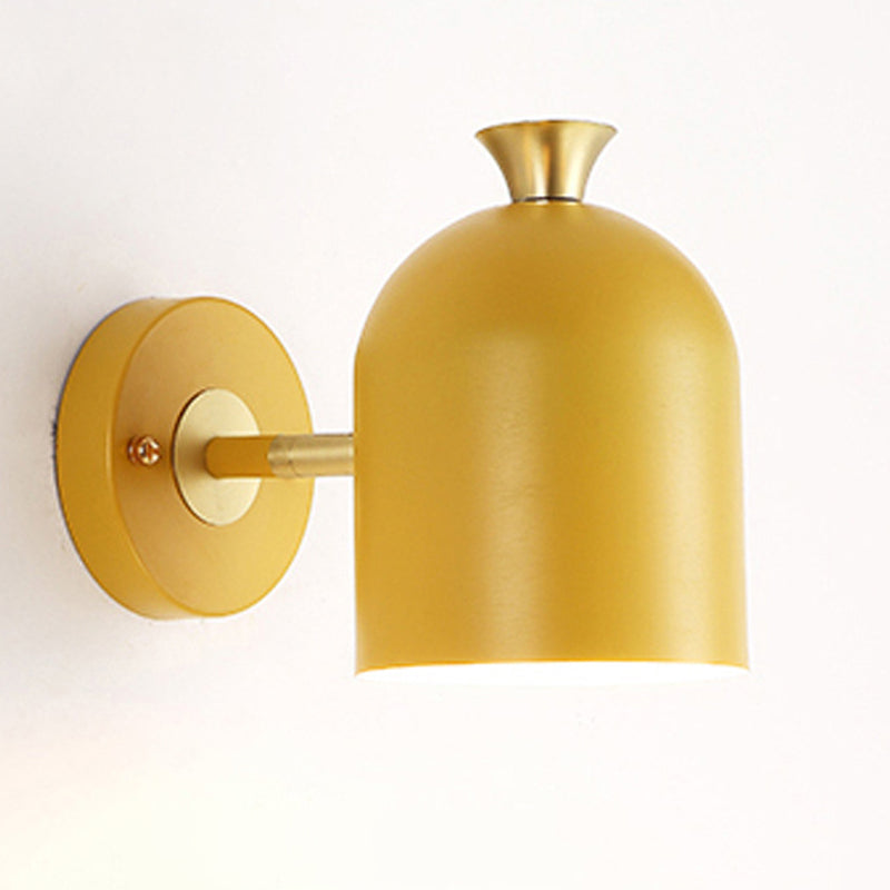Macaron Style Wall Lamp 1-Light Wall Mount Lamp with Metal Shade for Bedroom