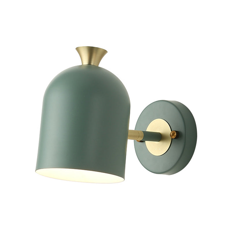 Macaron Style Wall Lamp 1-Light Wall Mount Lamp with Metal Shade for Bedroom