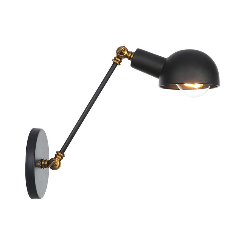 Adjustable Industrial Dome Wall Light Metal 1-Light Wall Lights
