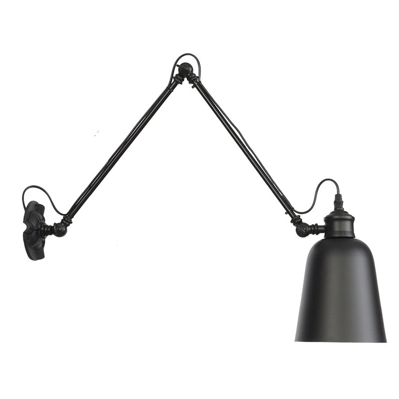 Adjustable Industrial Bell Wall Lights Metal 1-Light Wall Light Fixture
