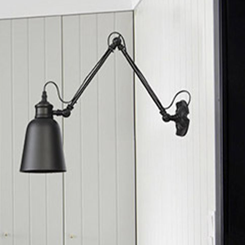 Adjustable Industrial Bell Wall Lights Metal 1-Light Wall Light Fixture