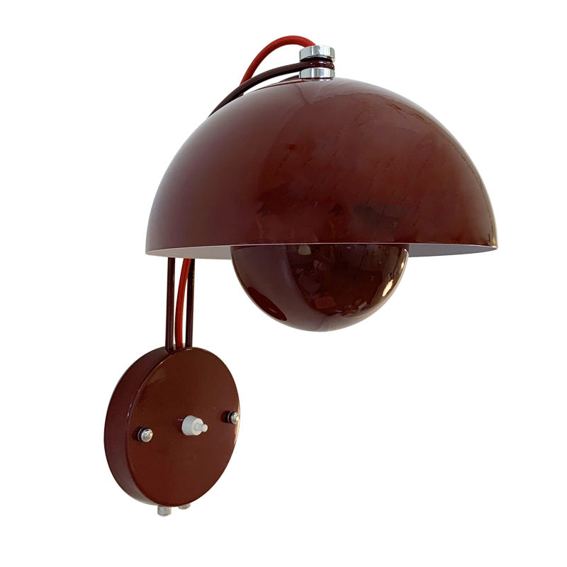 1-Light Wall Lamp Macaron Style Wall Mount Lamp with Metal Shade for Aisle