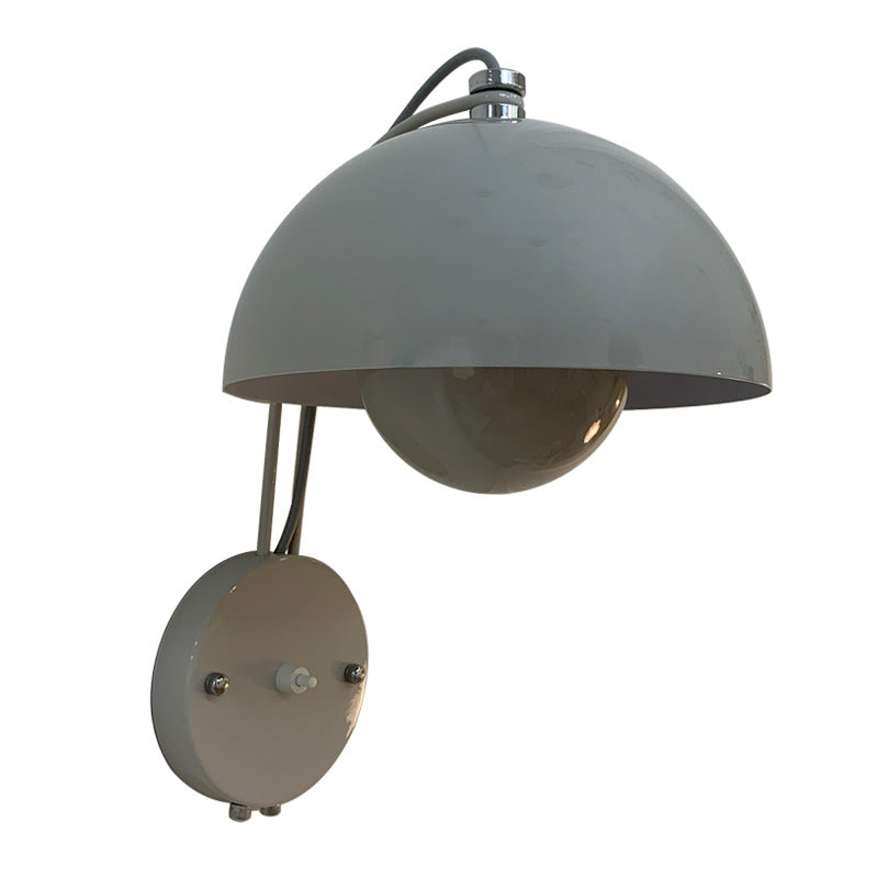 1-Light Wall Lamp Macaron Style Wall Mount Lamp with Metal Shade for Aisle