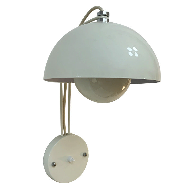 1-Light Wall Lamp Macaron Style Wall Mount Lamp with Metal Shade for Aisle