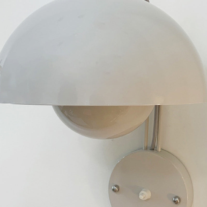 1-Light Wall Lamp Macaron Style Wall Mount Lamp with Metal Shade for Aisle