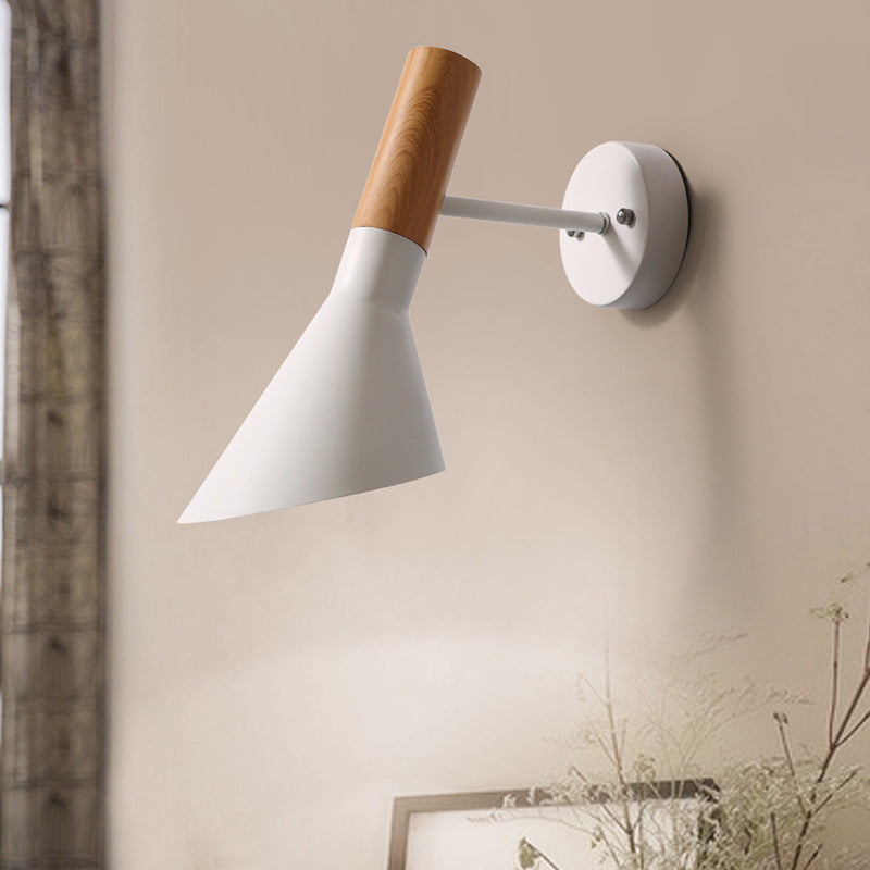 Industrial Style Hourglass Shape Wall Sconce Metal 1 Sconce Light in White/Black
