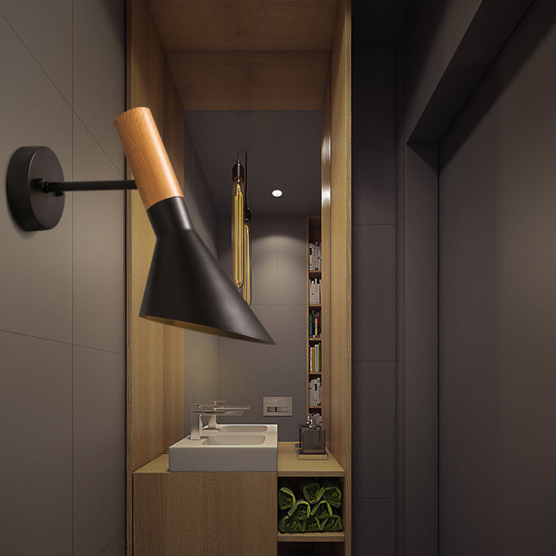 Industrial Style Hourglass Shape Wall Sconce Metal 1 Sconce Light in White/Black